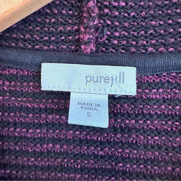 J Jill Maroon Ribbed Knit Open Cardigan Sweater Size Small - Picture 6 of 7